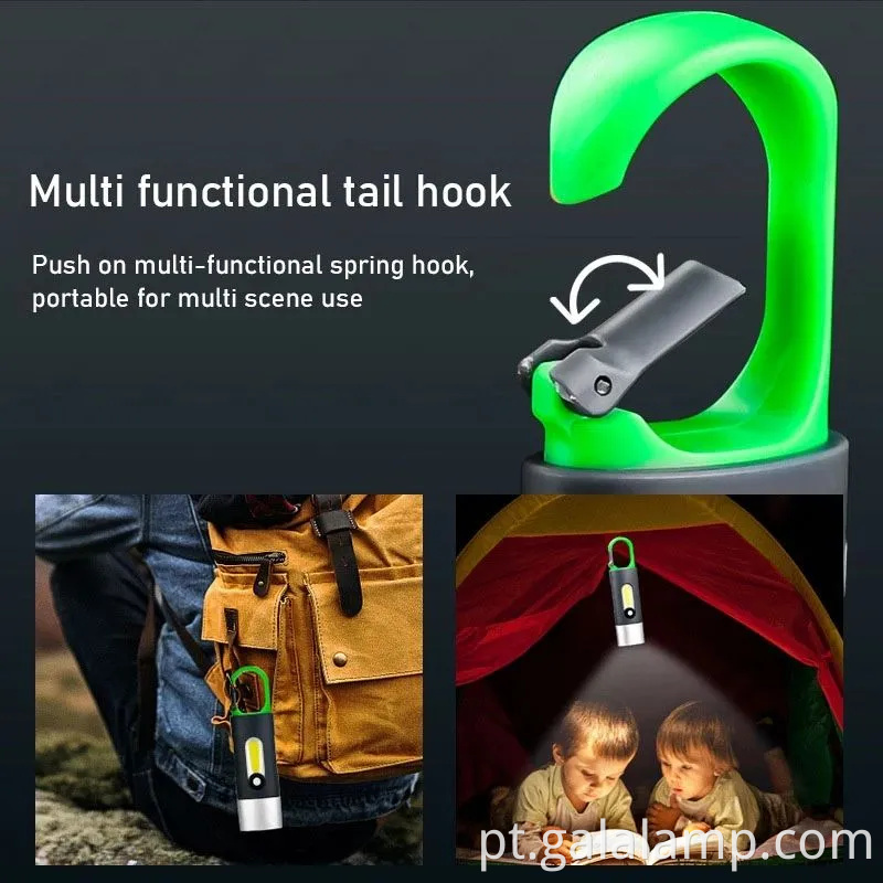 Lanterna recarregável tipo C Tipo C com holofotes brancos brilhantes